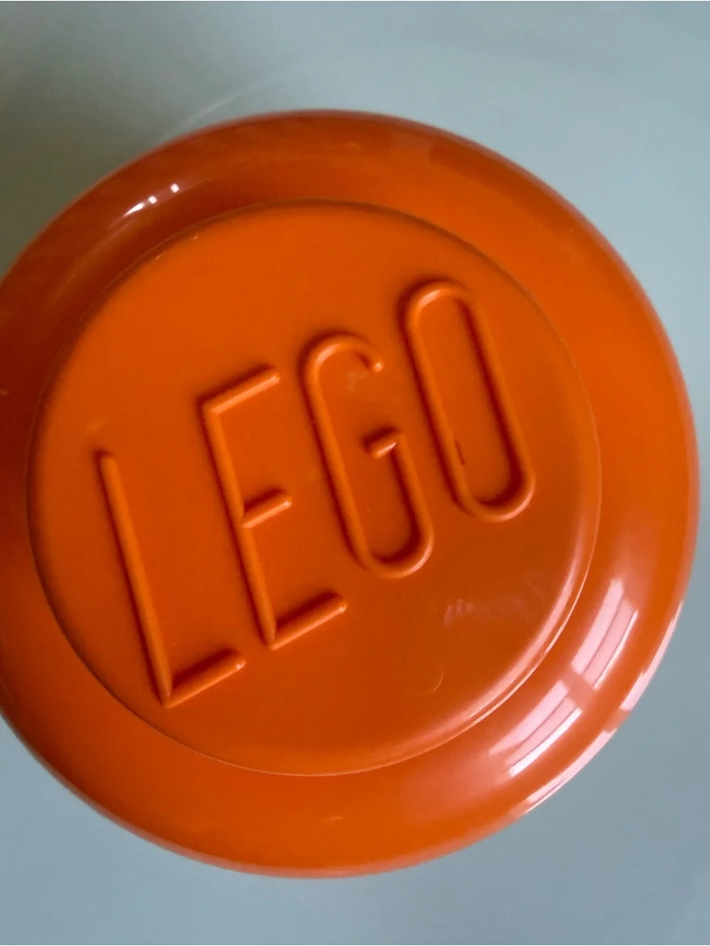 LEGO Halloween orange pumpkin head container